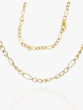 NIB 14k Figaro Necklace Chain Double Bonded 22" Adjustable Retail $200